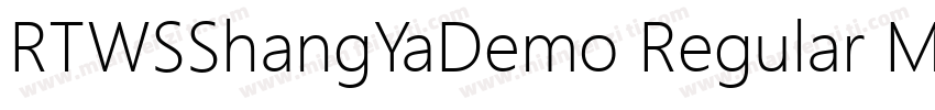 RTWSShangYaDemo Regular MicrosoftYa字体转换